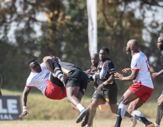 Collins Injera endures a tackle (Photo by Rugby Agency)